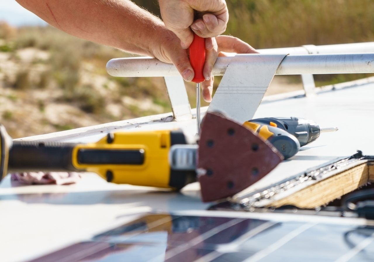 Mobile RV repair team ready to fix roof leaks at your home or campground